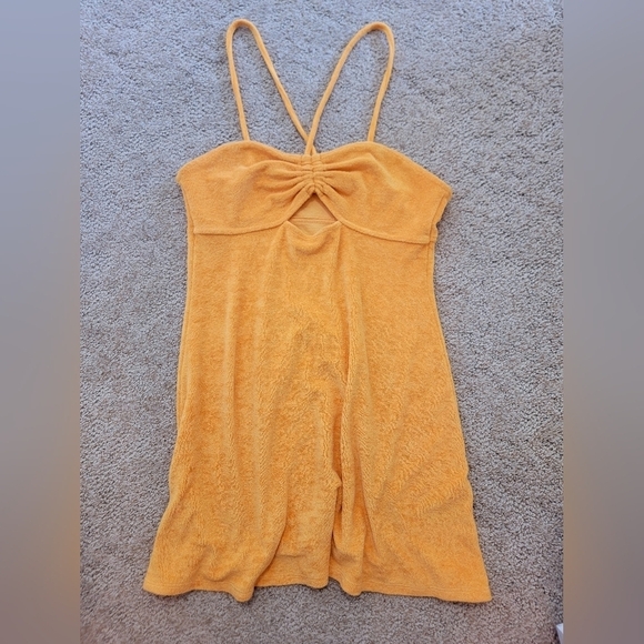 H&M terrycloth beach coverup marigold  medium dress - Picture 1 of 5